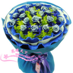 19朵蓝玫瑰爱情求婚鲜花扬州市江都市高邮市同城花店