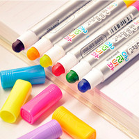 日韩国文具创意Monami/慕娜美固体荧光笔可爱彩色果冻旋转荧光笔