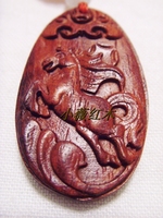 民族木制木雕挂饰红木工艺品小叶紫檀手把件十二生肖挂件马把玩件