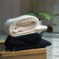 膝下屋 韩国进口羊毛中筒女袜 毛茸茸的堆堆袜 柔软加厚超保暖