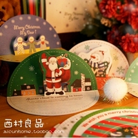 韩国创意圣诞节立体贺卡片 圣诞贺卡新年祝福卡片 送信封贴纸30款
