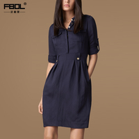 FBOL2015新款欧美大牌通勤职业OL大码女装气质中袖打底夏装连衣裙