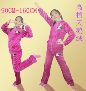 2015春装儿童运动套装女孩套装天鹅绒韩版女童休闲套装3456789岁