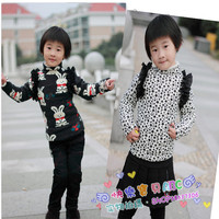 韩版女童打底衫冬款  加绒加厚儿童长袖t恤 宝宝 婴儿打底衫