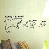 贴纸 客厅 墙贴 卧室 儿童房 墙贴 卫生间 大鱼吃小鱼00168