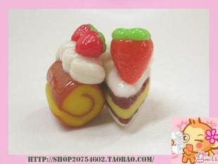 VIVI韩国Toamade软陶草莓奶油蛋糕耳环耳钉（材料包）内容自选