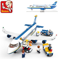小鲁班民航飞机模型空中巴士B0366乐高式拼装拼插积木儿童玩具