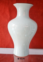 景德镇台面陶瓷花瓶仿古官窑开片陶瓷花瓶 裂纹釉陶瓷花瓶 鱼尾瓶