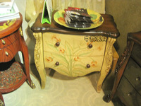 欧美风格◆ 精美品质彩绘实木雕刻床头柜电话桌边桌