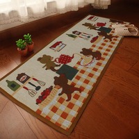 包邮卡通小熊创意卧室地毯宜家地垫厨房浴室防滑卡通脚垫棉麻门垫
