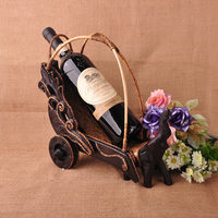 泰国进口家居装饰品手工雕刻餐厅红酒葡萄酒白酒实木酒架送礼品