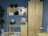 顶级芬兰松木-实木衣柜 两门带抽松木衣柜 平拉门 全实木衣柜6D28
