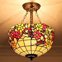 特价促销欧式蒂凡尼彩色玻璃灯罩倒吊灯卧室灯书房灯客厅灯大厅灯