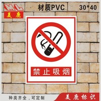禁止吸烟安全警示标志牌严禁吸烟警告禁烟标识牌户外PVC丝印订制