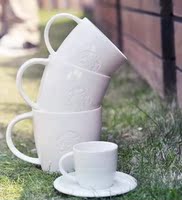 正品星巴克咖啡杯子 新款罕见超大店用杯浮雕新LOGO马克杯茶杯