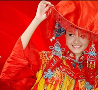 中式红盖头 新娘盖头 宫廷旗袍双喜刺绣盖头 流苏花边