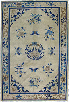 北京白驼古旧地毯 蝴蝶团花客厅地毯 纯毛手工地毯 包邮