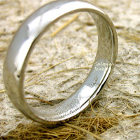 美国Azia工作室原创定制铂金PT950双人指纹戒指情侣结婚戒指
