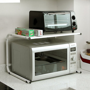欧润哲 欧式铁艺微波炉架子托架白色置物架 厨房电器层架烤箱架