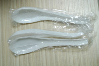 一次性汤勺 加厚大汤匙塑料饭勺 西餐餐具创意刀叉调餐匙芋圆勺