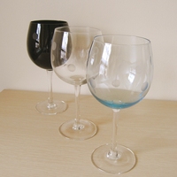 透明蓝 玻璃圆点葡萄酒香槟杯鸡尾酒杯手工无铅晶质红酒杯高脚杯