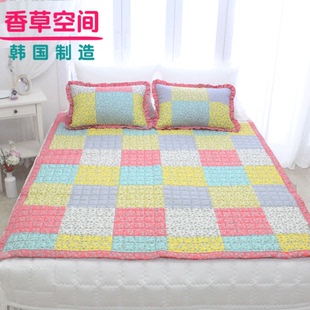 韩国制造进口家访床品ELLYE纯棉全棉加厚加芯单双人床单直邮包邮