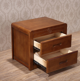 实木床头柜简约现代中式床头柜橡木简易储物柜卧室床边柜特价包邮
