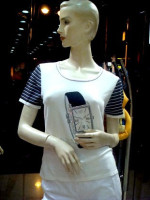 台湾品牌专柜正品高贵休闲时尚手表图案短袖针织衫T恤上衣特价白