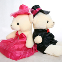 婚庆压床娃娃婚纱熊情侣娃娃泰迪对熊婚庆公仔一对结婚礼物毛绒熊