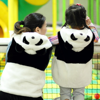 春秋冬装万圣节儿童熊猫马甲衣服卡通背心坎肩动物造型亲子马夹