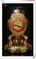 德国古董钟表科恩/红色莲花宝塔型400天钟/铜机械钟皇家贵族座钟2