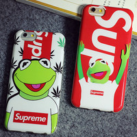 新款正品潮牌supreme科米蛙iphone6 plus 6s手机壳苹果配件保护套