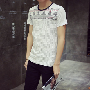 2016年夏装新款男式韩版修身短袖体恤休闲男装