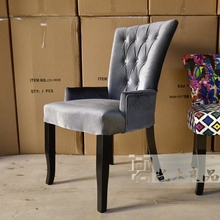 尚木良品 餐椅 纽扣 布艺 实木软包 梳妆椅  美式 简欧 工厂直销