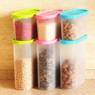 食品级塑料零食盒干货谷物收纳盒透明有盖厨房储物罐杂粮罐小米桶