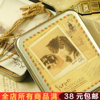 38块包邮韩国文具韩国珍藏半岛铁盒留言卡片木夹麻绳组合装2