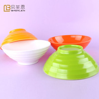中式尖底螺纹碗仿瓷碗密胺胺餐具彩色碗火锅粥粉面碗麻辣烫塑料碗