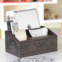 家用皮质多功能纸巾盒 抽纸盒创意 桌面皮革手机遥控器收纳盒包邮