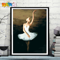 【佳彩天颜】 diy数字油画 客厅人物情侣少女手绘填色装饰 芭蕾舞
