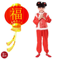 新款儿童演出服装 喜庆中国结秧歌服 女幼儿红灯笼舞蹈民族表演服