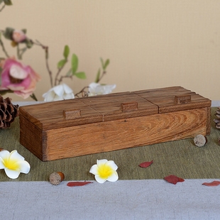 泰国进口复古实木手工雕刻三格储物盒桌面木质多格收纳盒饰品盒