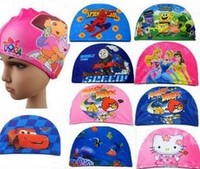 迪士尼莱卡棉卡通儿童泳帽 男女童优质布面游泳帽 印花泳帽