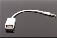 汽车AUX音频转换线 CD 3.5mm公转USB母 数据线 USB转3.5音频插头