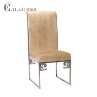 家融居家具 新古典餐厅餐椅 后现代不锈钢牛皮软包椅子JC11-01
