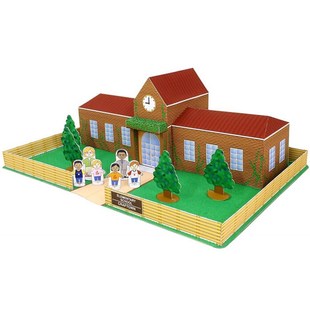 型 学校场景 城市建筑 3d立体纸模型儿童手工DIY制作