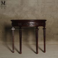 慕妃高端定制家具实木雕花门厅玄关桌美式欧式新古典边桌AL133