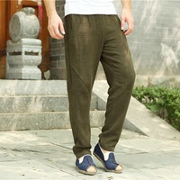 原创设计汉麻中式裤子 宽松休闲裤 中国风麻料直筒长裤