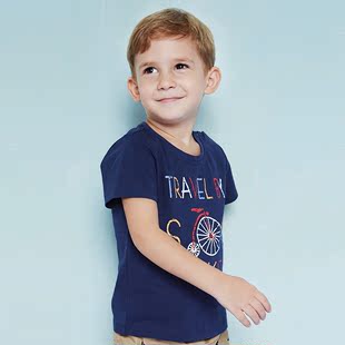 阳光鼠2015夏童装男童短袖t恤儿童宝宝T恤男孩夏季圆领打底衫上衣