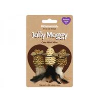英国Rosewood JollyMoggy猫玩具迷你老鼠3个颜色随机宠物追逐啃咬