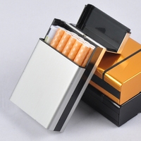 高档男士20支装烟盒超薄自动弹盖金属铝合金香於烟盒个性创意烟夹